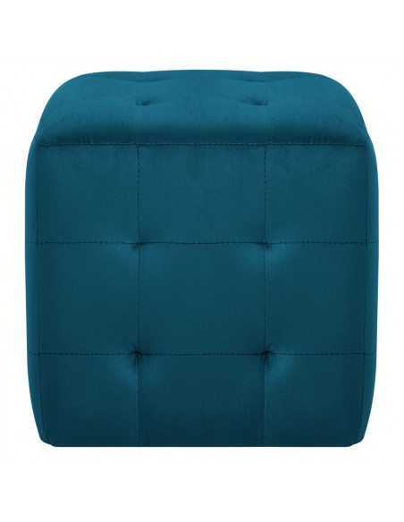 Comodini 2 pz Blu 30x30x30 cm in Tessuto Vellutato