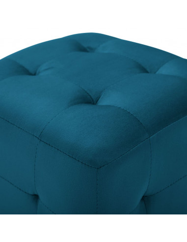 Comodini 2 pz Blu 30x30x30 cm in Tessuto Vellutato
