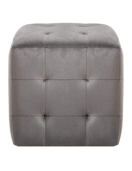 Comodini 2 pz Grigio 30x30x30 cm in Tessuto Vellutato