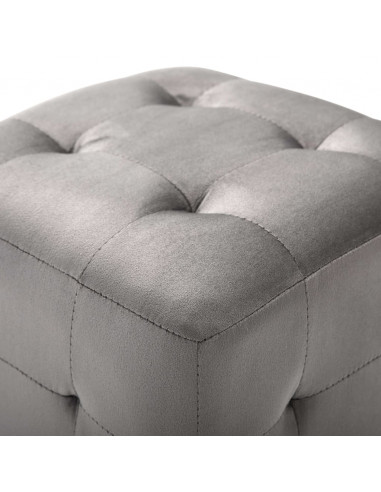 Comodini 2 pz Grigio 30x30x30 cm in Tessuto Vellutato