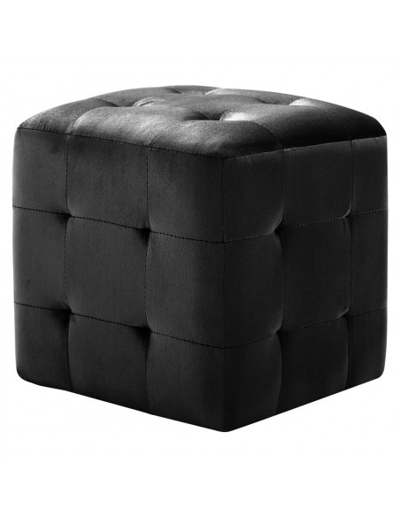 Comodini 2 pz Nero 30x30x30 cm in Tessuto Vellutato