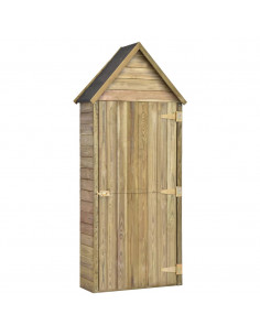 Capanno da Giardino con Porta 69,5x32x178 cm in Pino Impregnato 2