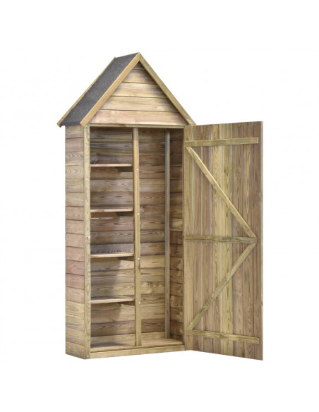 Capanno da Giardino con Porta 69,5x32x178 cm in Pino Impregnato