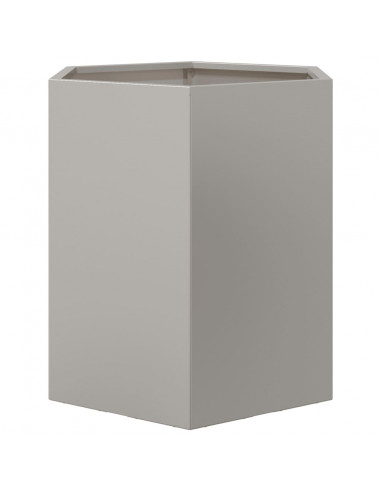 Fioriera da Giardino Nera Esagono 46x40x45 cm in Acciaio