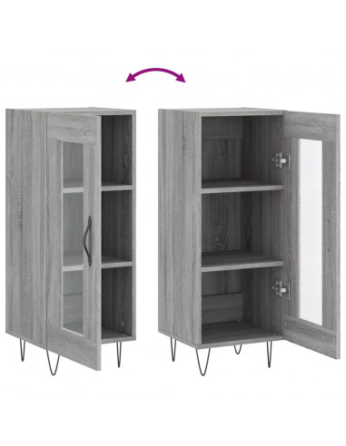 Credenza Grigio Sonoma 34,5x34x90 cm in Legno Multistrato