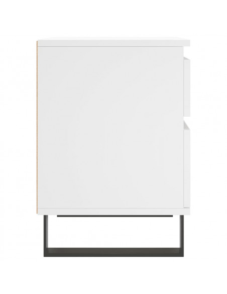 Comodino Bianco 40x35x50 cm in Legno Multistrato
