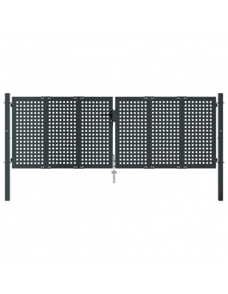 Cancello Giardino Antracite 300x125 cm in Acciaio