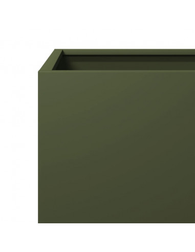 Fioriere da Giardino 2 pz Verde Oliva 30x30x30 cm in Acciaio