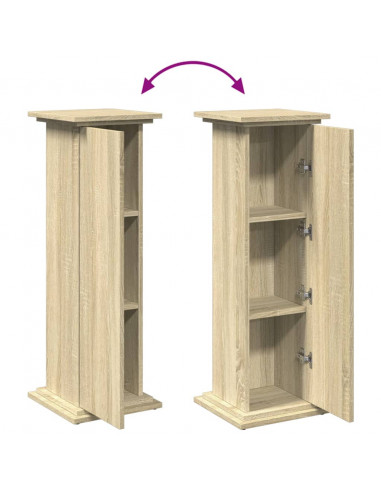 Espositore con Portaoggetti Rovere Sonoma 31x30x90cm Truciolato