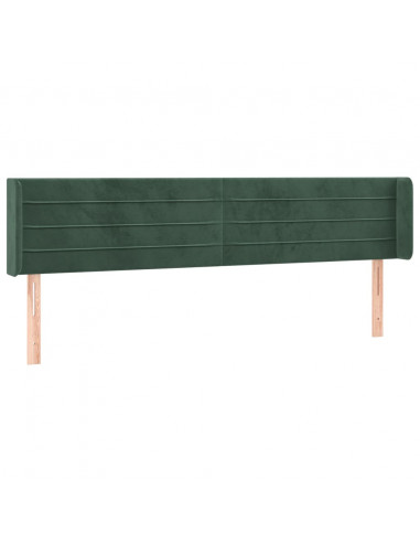 Testiera ad Orecchio Verde Scuro 203x16x78/88 cm in Velluto