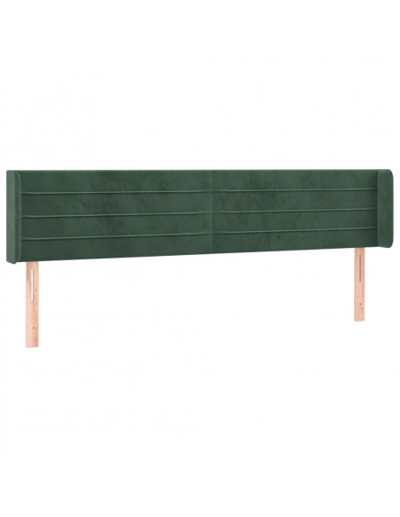 Testiera ad Orecchio Verde Scuro 203x16x78/88 cm in Velluto