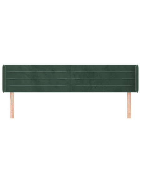 Testiera ad Orecchio Verde Scuro 203x16x78/88 cm in Velluto