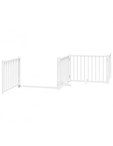 Cancello Cani Porta Pieghevole Bianco 10 Pannelli 800 cm Pioppo