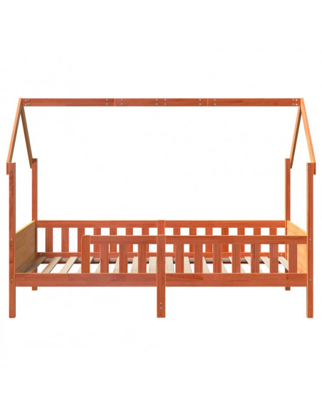 Giroletto Casetta Bambini Marrone Cera 90x190 cm Massello Pino