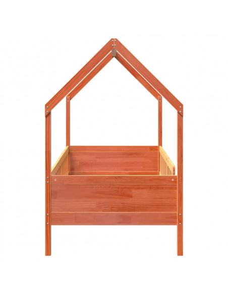 Giroletto Casetta Bambini Marrone Cera 90x190 cm Massello Pino