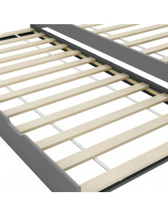 Divano Letto a Scomparsa Grigio in Legno di Pino 90x200 cm