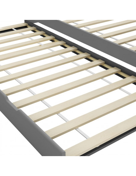 Divano Letto a Scomparsa Grigio in Legno di Pino 90x200 cm
