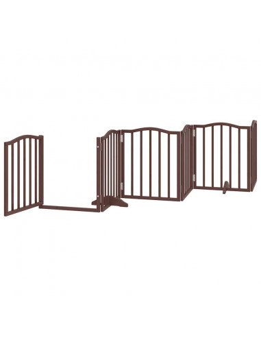 Cancello Cani Porta Pieghevole Marrone 12 Pannelli 600cm Pioppo