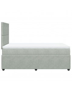 Giroletto a Molle con Materasso Grigio Chiaro 120x200cm Velluto 2