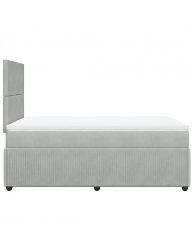 Giroletto a Molle con Materasso Grigio Chiaro 120x200cm Velluto