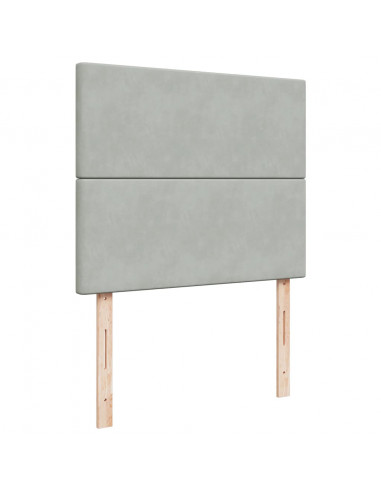 Giroletto a Molle con Materasso Grigio Chiaro 120x200cm Velluto