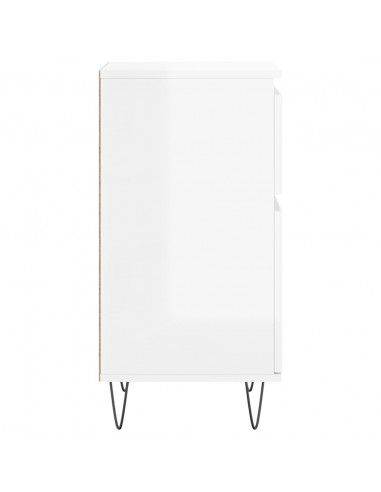 Credenze 2 pz Bianco Lucido 40x35x70 cm in Legno Multistrato