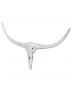 Decorazione da Parete Testa di Toro in Alluminio Argento 72 cm 2