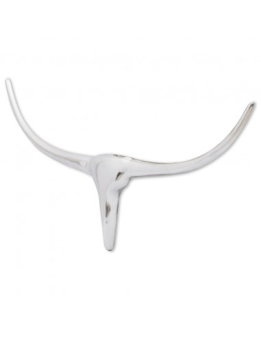 Decorazione da Parete Testa di Toro in Alluminio Argento 72 cm