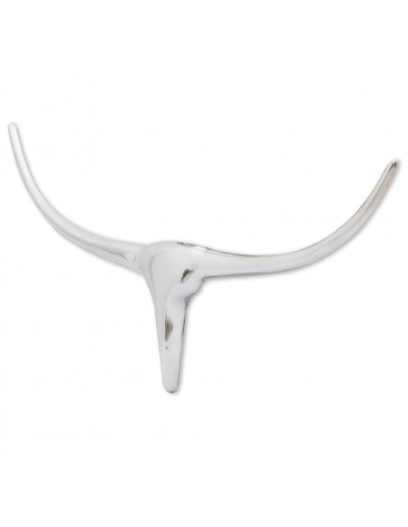Decorazione da Parete Testa di Toro in Alluminio Argento 72 cm
