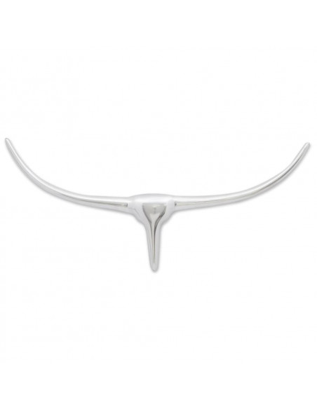 Decorazione da Parete Testa di Toro in Alluminio Argento 72 cm