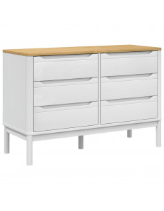 Cassettiera FLORO Bianca in Legno Massello di Pino 2