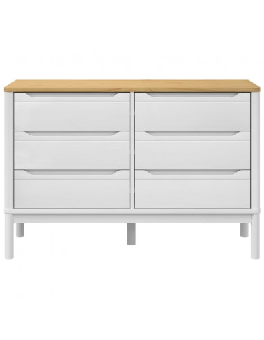Cassettiera FLORO Bianca in Legno Massello di Pino
