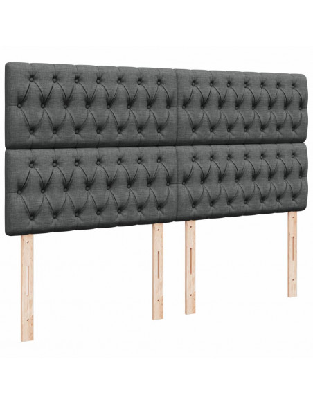 Giroletto a Molle con Materasso Grigio Scuro 200x200 cm Tessuto