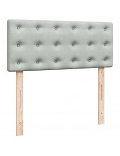 Giroletto a Molle con Materasso Grigio Chiaro 120x190cm Velluto