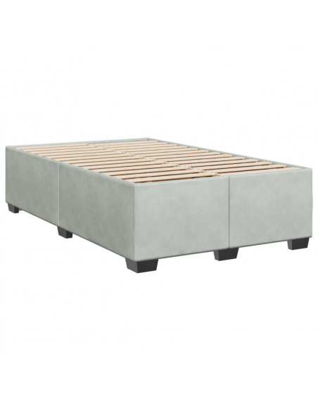 Giroletto a Molle con Materasso Grigio Chiaro 120x190cm Velluto