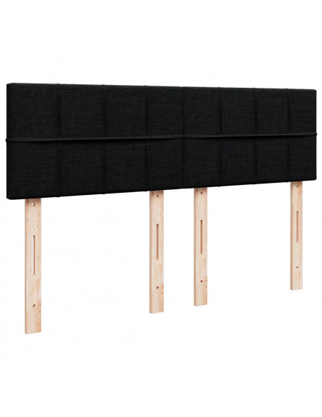 Giroletto a Molle con Materasso Nero 140x200 cm in Tessuto