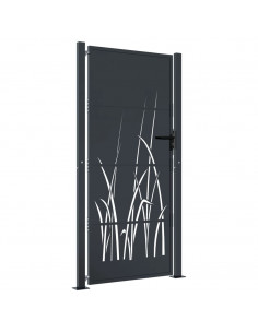 Cancello Giardino Antracite 105x205 cm in Acciaio Design Erba 2