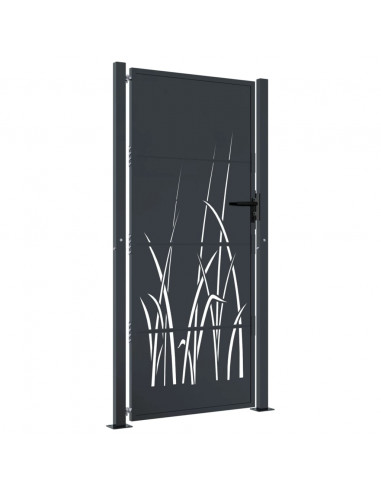 Cancello Giardino Antracite 105x205 cm in Acciaio Design Erba