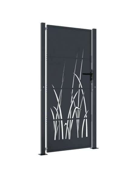 Cancello Giardino Antracite 105x205 cm in Acciaio Design Erba