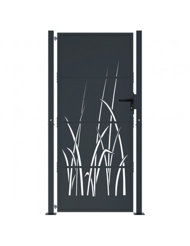Cancello Giardino Antracite 105x205 cm in Acciaio Design Erba