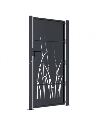 Cancello Giardino Antracite 105x205 cm in Acciaio Design Erba