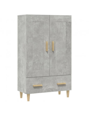 Credenza Grigio Cemento 70x31x115 cm in Legno Multistrato