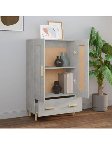 Credenza Grigio Cemento 70x31x115 cm in Legno Multistrato