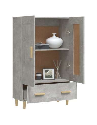 Credenza Grigio Cemento 70x31x115 cm in Legno Multistrato