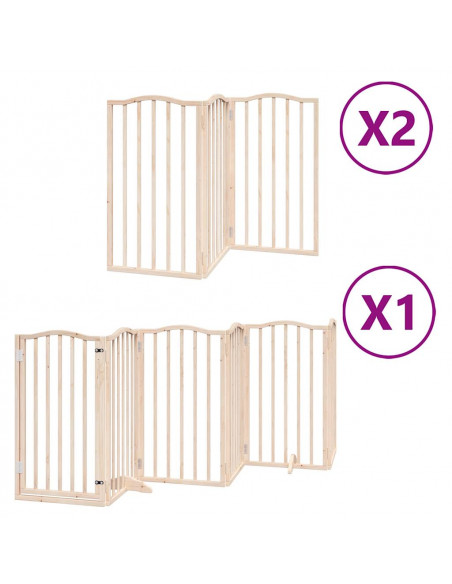 Cancello per Cani Porta Pieghevole 12 Pannelli 300 cm in Pioppo