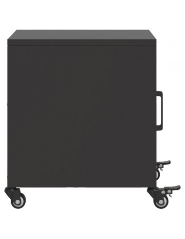 Comodino Nero 36x39x43,5 cm in Acciaio