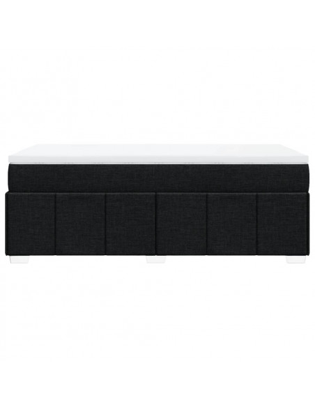 Giroletto a Molle con Materasso Nero 100x200 cm in Tessuto
