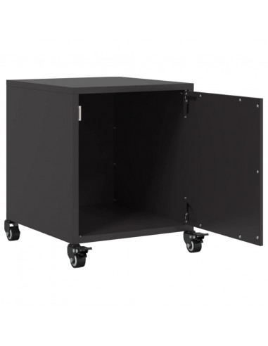 Comodino Nero 36x39x43,5 cm in Acciaio