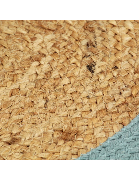 Tovagliette 6 pz Naturale e Verde 38 cm in Juta e Cotone