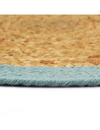 Tovagliette 6 pz Naturale e Verde 38 cm in Juta e Cotone